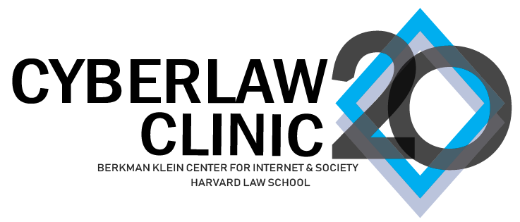 Logo for the cyberlaw clinic@20