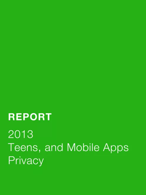 Teens and Mobile Apps Privacy