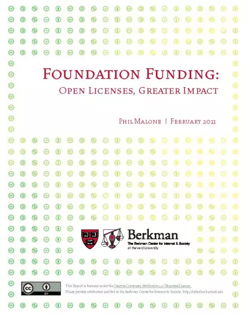 Foundation Funding: Open Licenses, Greater Impact