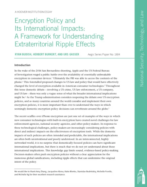 Encryption Policy And Its International Impacts: A Framework For Understanding Extraterritorial Ripple Effects