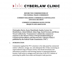 BKC Comment to the FTC on Transparency and Commercial Surveillance