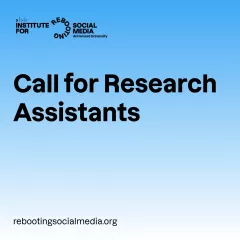 Opportunity: Part-Time Research Assistants - The Institute for Rebooting Social Media