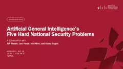 Artificial General Intelligence's Five Hard National Security Problems