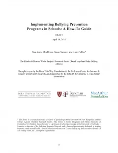 Implementing Bullying Prevention Programs in Schools: A How-To Guide