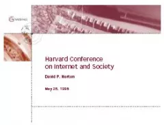 Harvard Conference on Internet and Society - David P. Norton Presentation